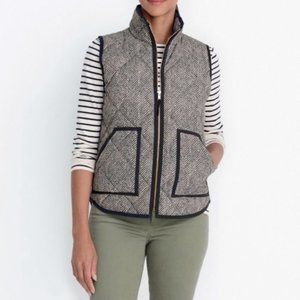 J. Crew Quilted Herringbone Zip Puffer Vest - S